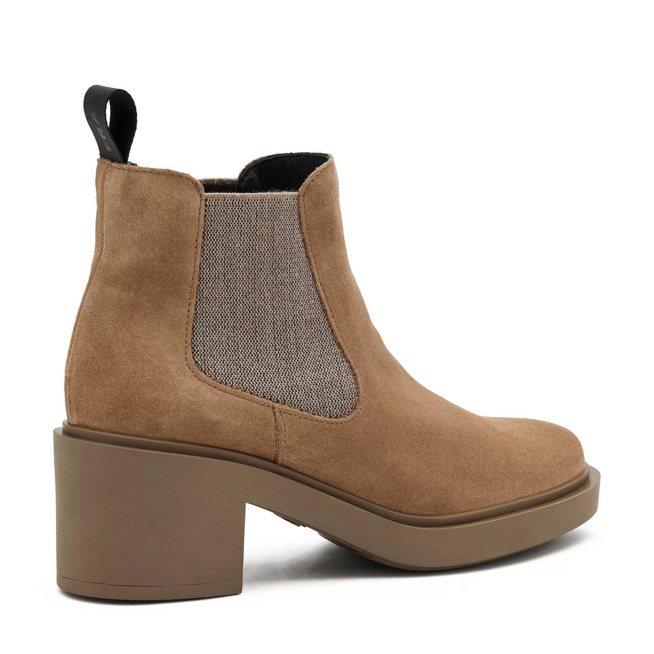 Frau Beatles Mit Absatz Aus Veloursleder In Color-Blocking-Optik-Damen Beatles