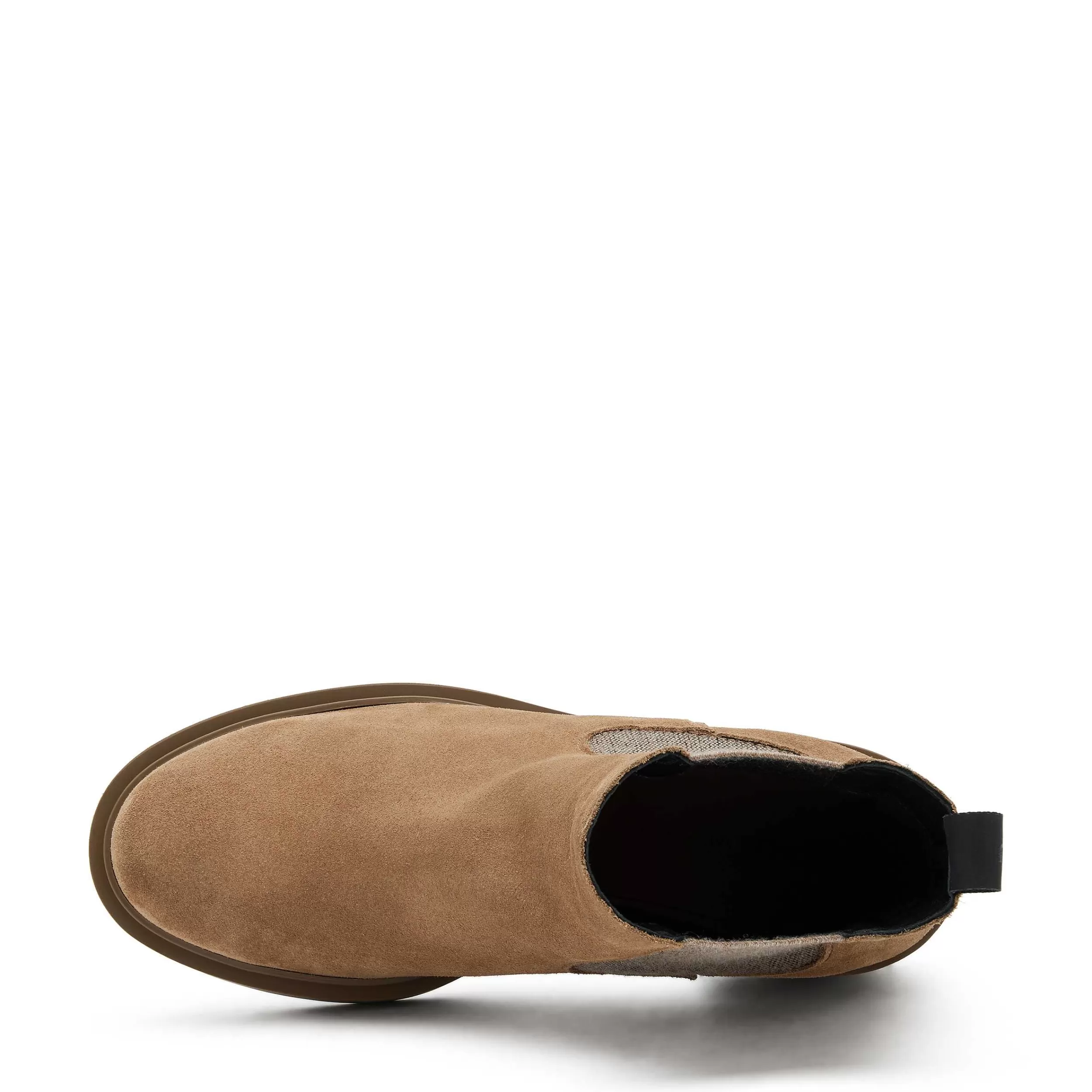 Frau Beatles Mit Absatz Aus Veloursleder In Color-Blocking-Optik-Damen Beatles