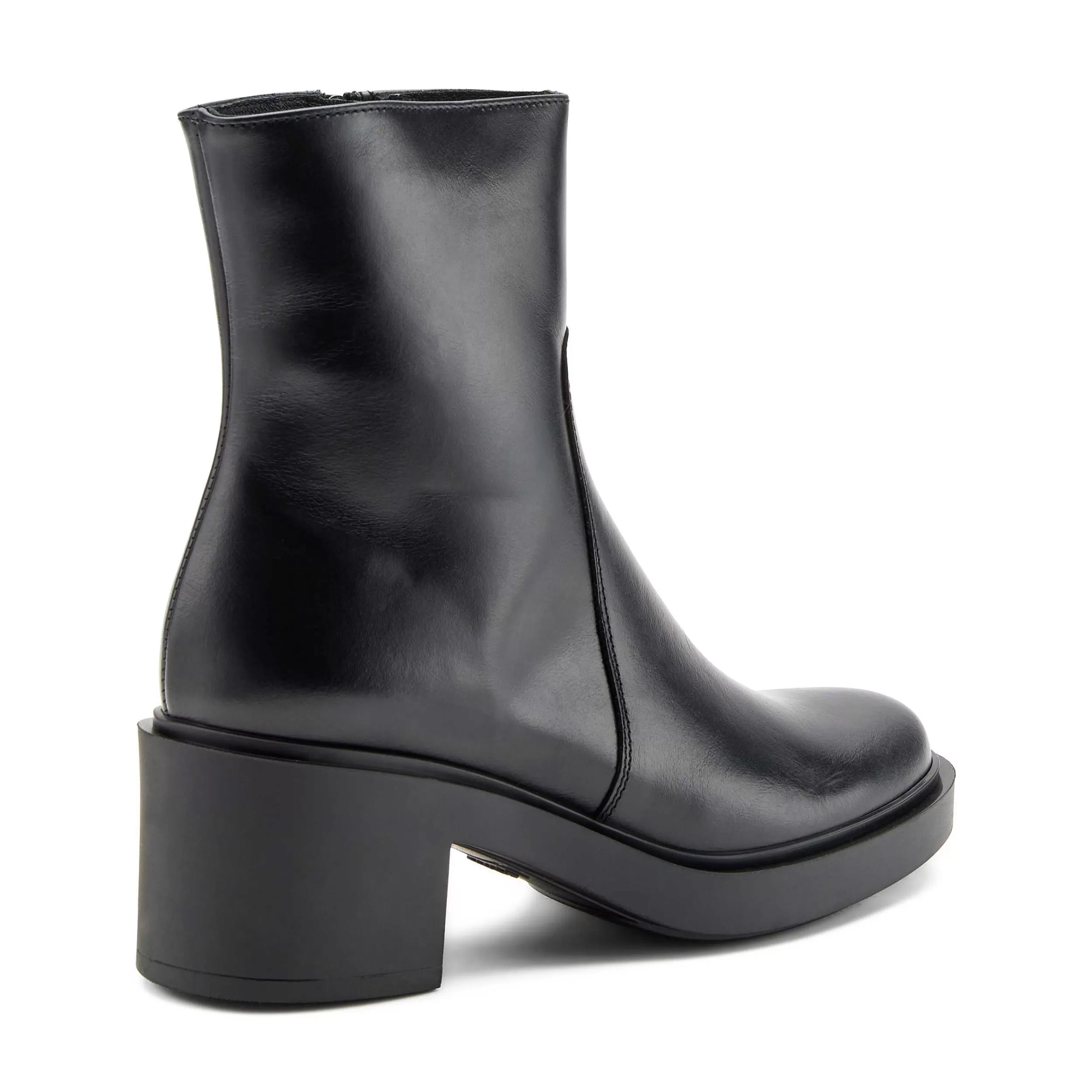 Frau Stiefelette Aus Leder In Color-Blocking-Optik-Damen Stiefel & Stiefeletten
