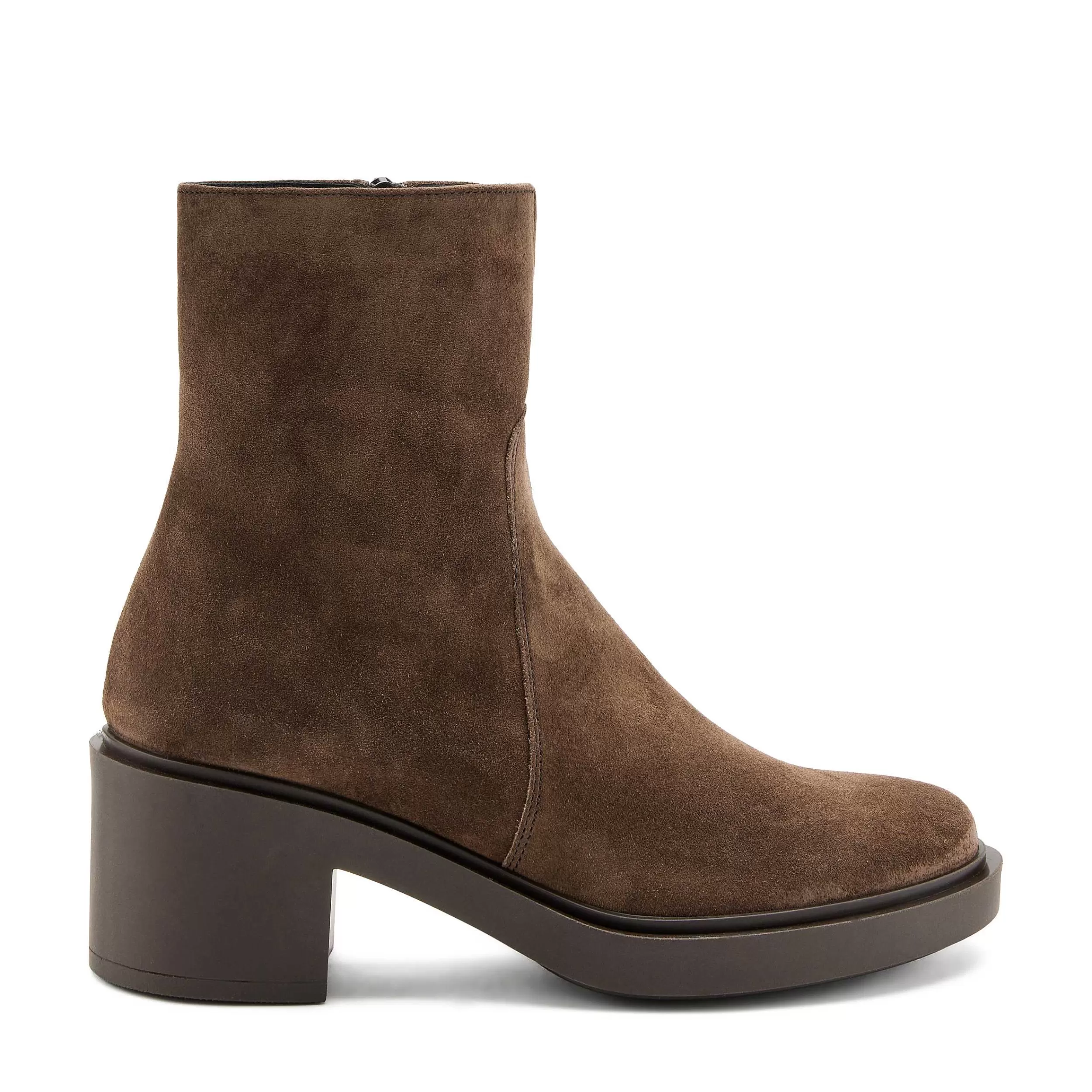 Frau Stiefelette Aus Veloursleder In Color-Blocking-Optik-Damen Stiefel & Stiefeletten
