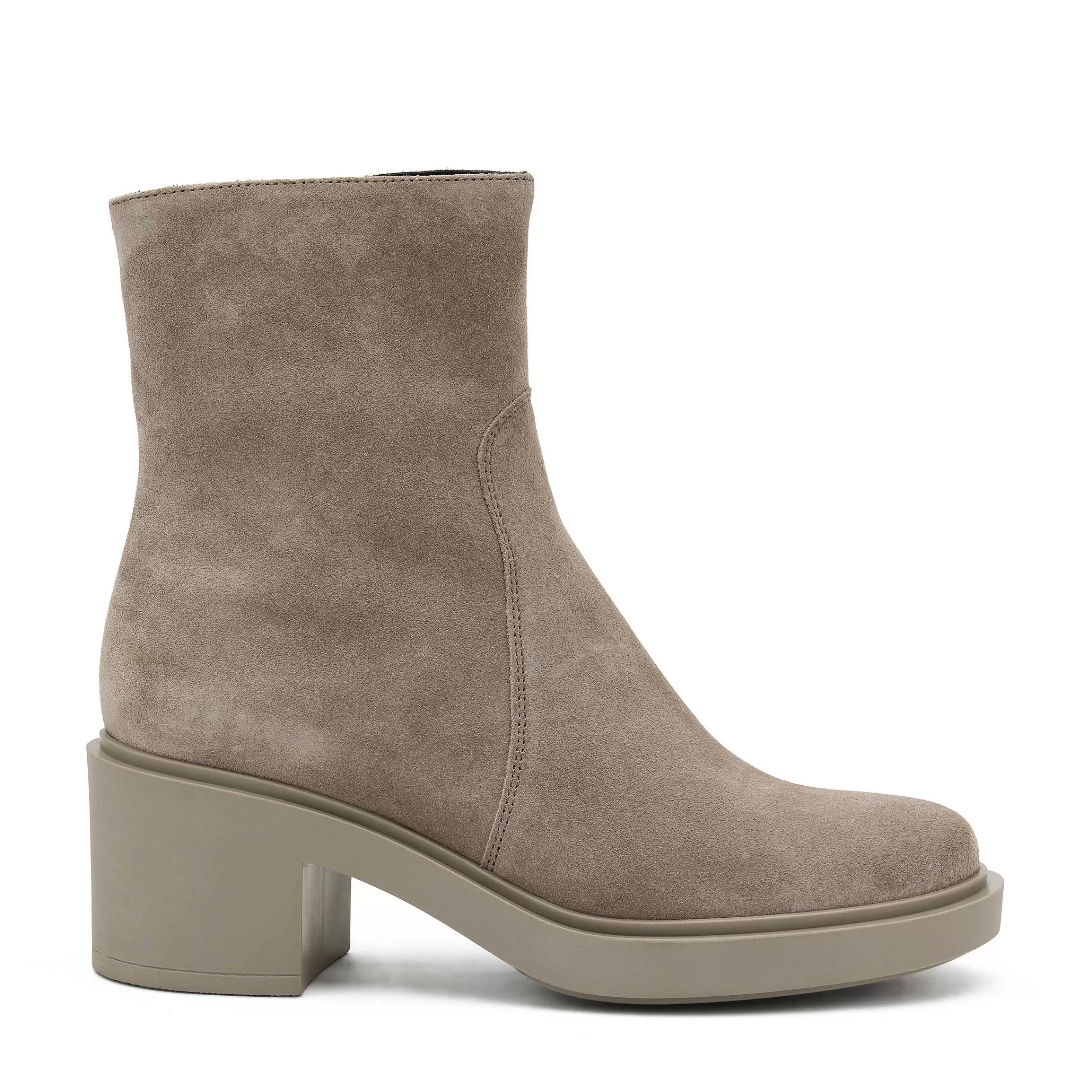 Frau Stiefelette Aus Veloursleder In Color-Blocking-Optik-Damen Stiefel & Stiefeletten