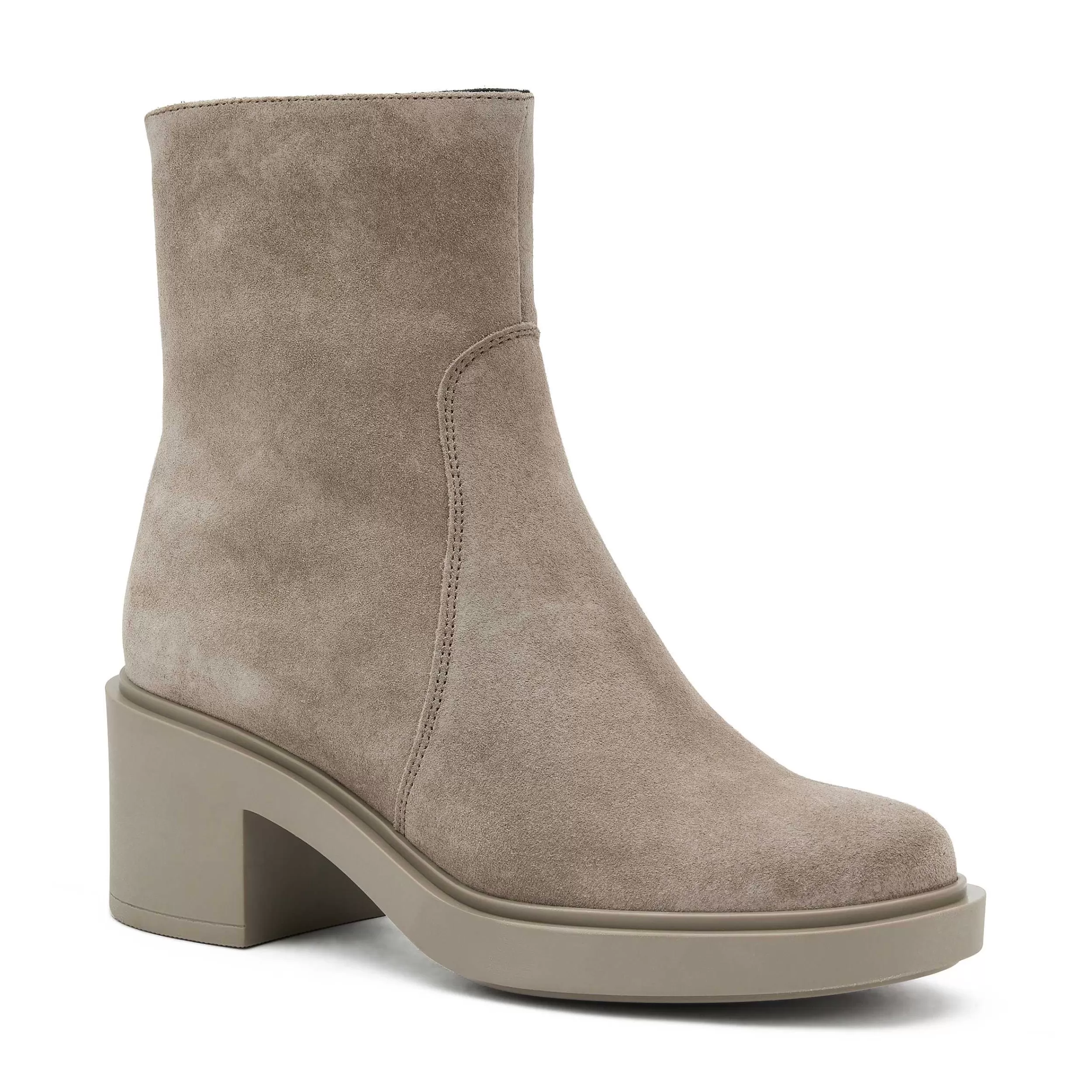 Frau Stiefelette Aus Veloursleder In Color-Blocking-Optik-Damen Stiefel & Stiefeletten