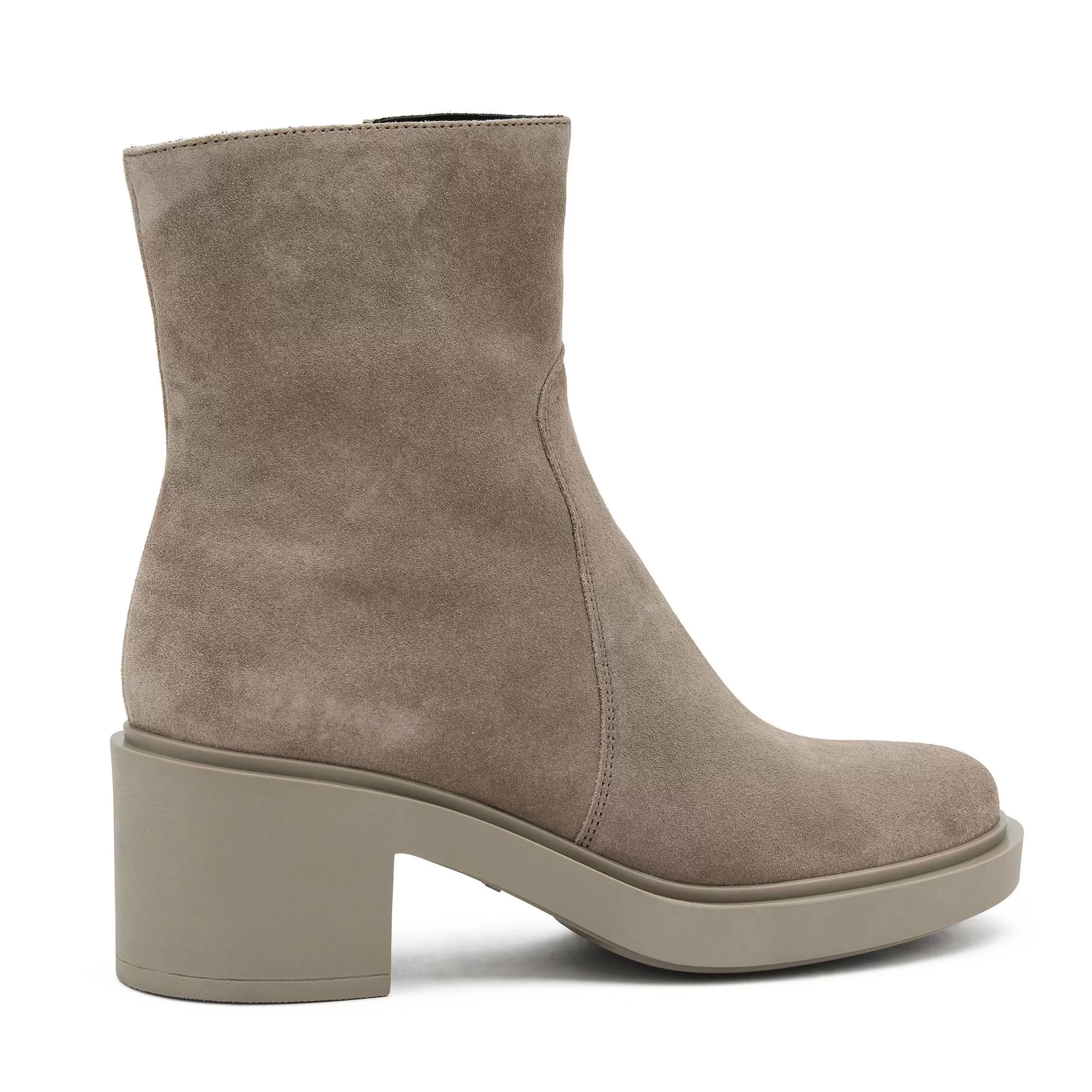 Frau Stiefelette Aus Veloursleder In Color-Blocking-Optik-Damen Stiefel & Stiefeletten